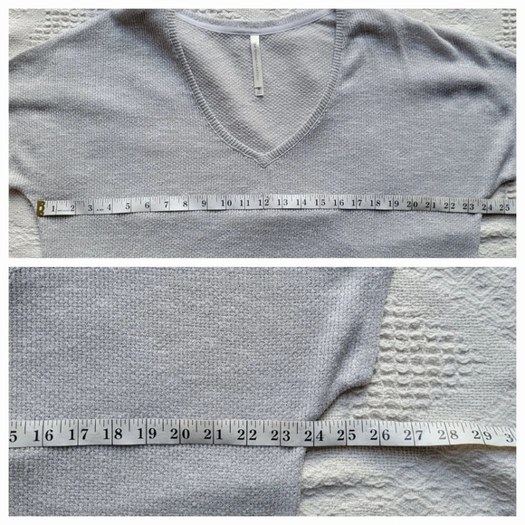 Babaton Casual Relaxed fit Cotton Blend Knit V-Neck T-Shirt - Picture 9 of 11